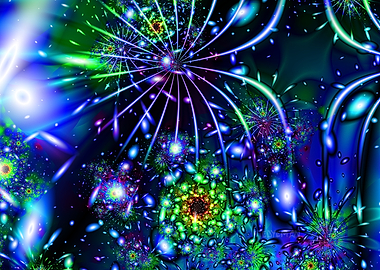 'Liquid Fireworks' Fractal Art