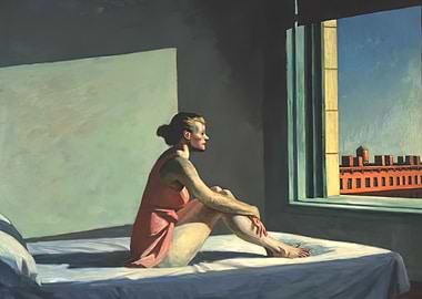 morning sun Woman in Sunlit Room Painting