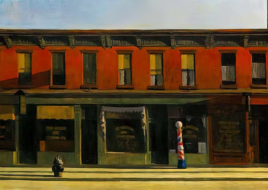 American Urban Landscape with Barber Pole Edward Hopper