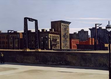 Urban Landscape Painting with Buildings