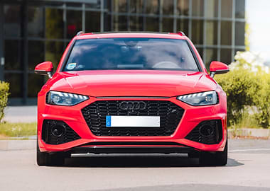 Red Audi RS4 Front View