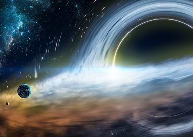 Black Hole and Planet in Space