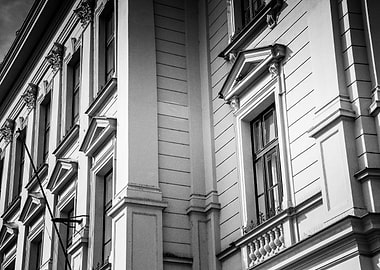Black and White Building Facade
