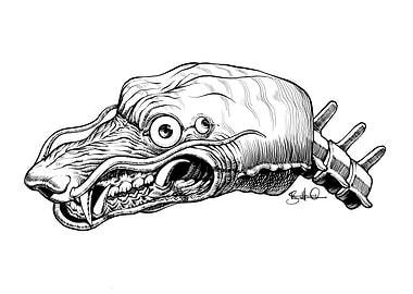 Monochrome Monster Illustration