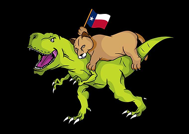 Texas Lover Kids Puma Mountain Lion Gift Texas Flag