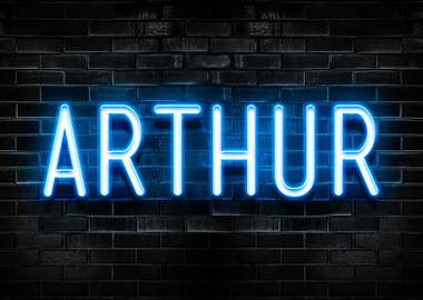 Arthur Neon Sign on Brick Wall