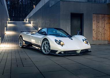 White Pagani Zonda in Urban Setting