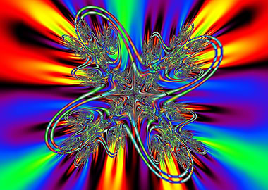 'Rainbow Clover' Fractal Art