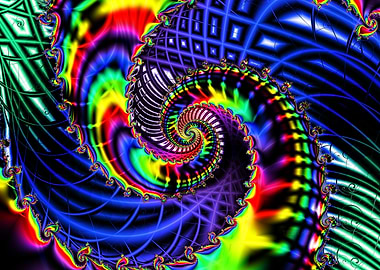 'Electric Waffle Spiral' Fractal Art