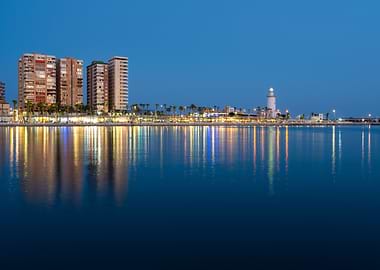 Malaga Cityscape at Night