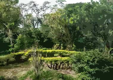 Lush Green Forest Landscape Painting DG5