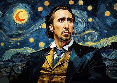 Nicolas Cage Starry Night Portrait