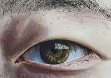 Realistic Eye Close-Up Painting