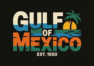 Gulf of Mexico Retro Graphic