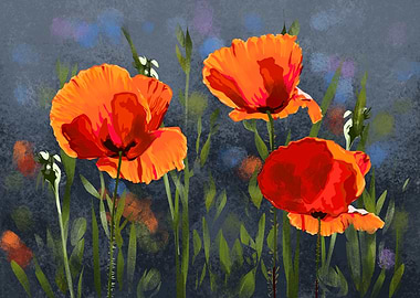 Poppy Flowers Painting