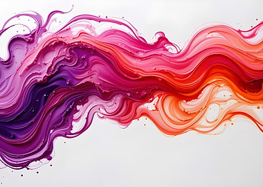 Abstract Fluid Art: Purple to Orange