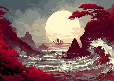 Crimson Coast Sailboat