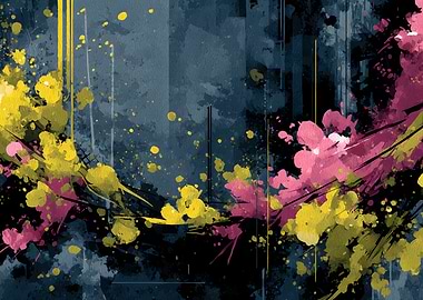 Abstract Watercolor Splatter Art