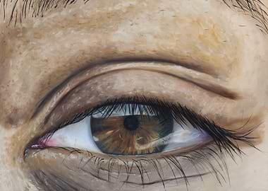 Realistic Eye Close-Up Painting