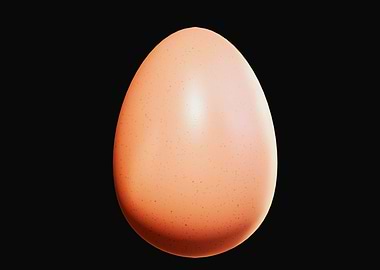Single Egg on Black Background