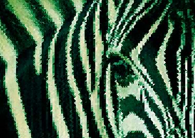 Abstract Zebra in Green