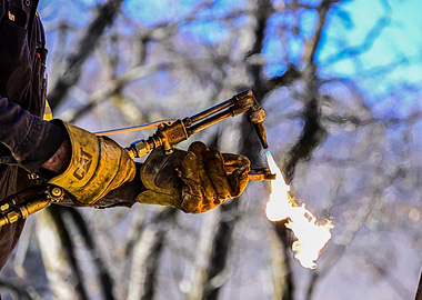 Welding Torch Being Ignited