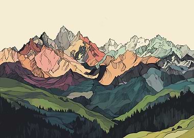 Mountain Range Landscape