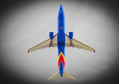 Southwest Airlines Jet Soaring Overhead