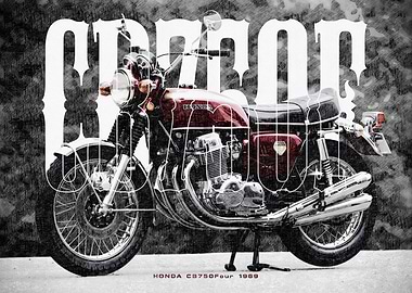Honda CB750Four 1969 Motorcycle Art