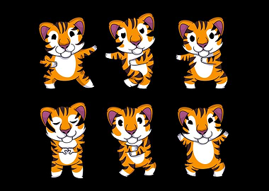 Dancing Tigers Kids Tiger Gift Boys Girls Cute Tiger