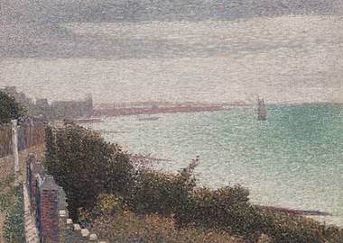 Seascape with Pointillist Style