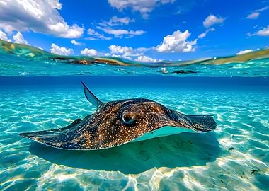 Stingray in Turquoise Water