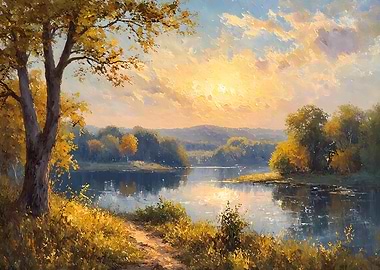 Autumn Lake Painting