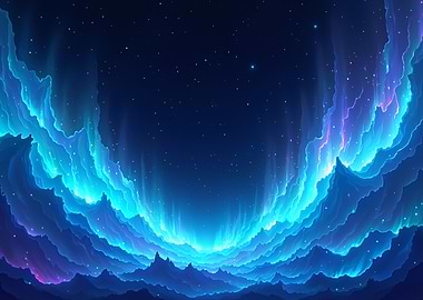 Aurora Borealis Night Sky Landscape
