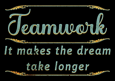 Teamwork Slogan on Black Background
