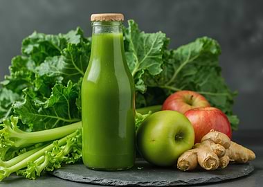 Healthy shake with fruits and vegetables