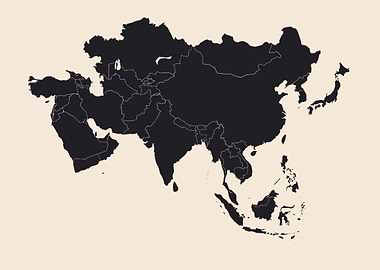 Asia Map Silhouette