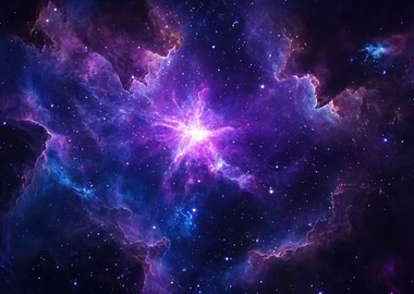 Galaxy Vibrant Nebula Starfield