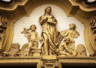 Baroque Sculpture with Figures and Symbols