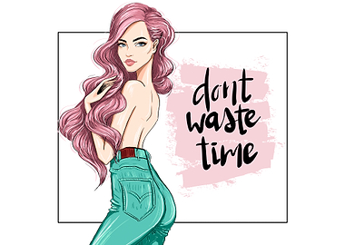 Fashion illustration with motivational text