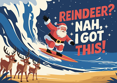 Surfing Santa Christmas Holiday