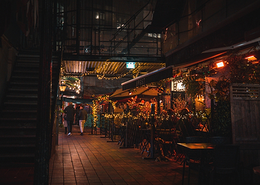 Oslo Nighttime Restaurant Scene with Moody Lights