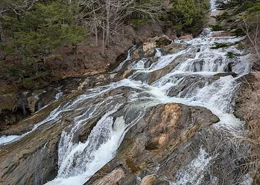 Cascading Waterfall in Natural Setting