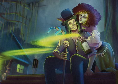 Baron Samedi and Maman Brigitte. Voodoo Spirits