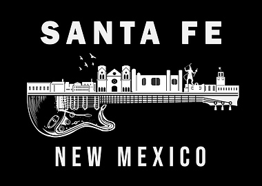 Santa Fe New Mexico Souvenir Guitar Music Santa Fe