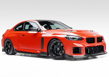 Orange BMW M2 Coupe on White