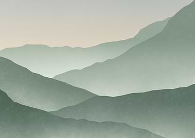 Misty Mountain Range Landscape