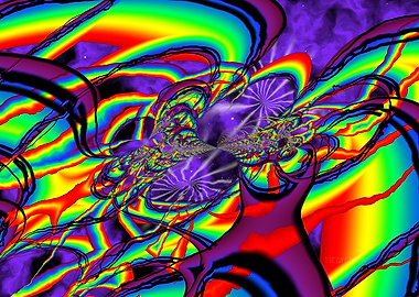 'The Eighth Day' Psychedelic Rainbow Abstract Fractal Art