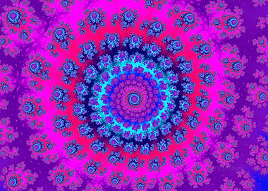 'Pink Flowery Spiral' Fractal