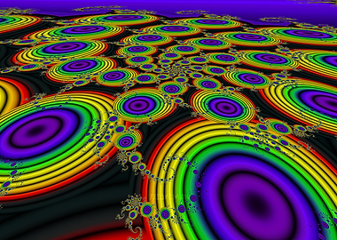 'Rainbow Donut Stack Plane' Fractal Art
